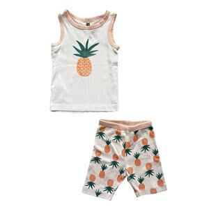 Tea Collection Southeast Asia Pineapple Graphic Tank Pajamas Size 4